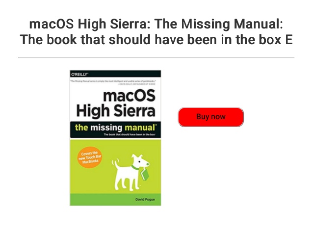 Macos Sierra The Missing Manual Pdf Download
